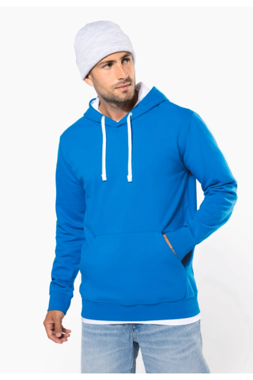Sweat-shirt capuche contrastée homme