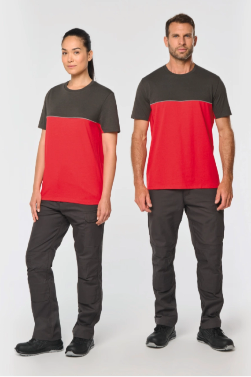 T-shirt bicolore écoresponsable manches courtes unisexe