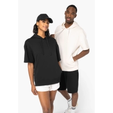 Sweat-shirt écoresponsable à capuche à épaules tombantes manches courtes French Terry unisexe