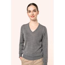 Pull Mérinos col V femme