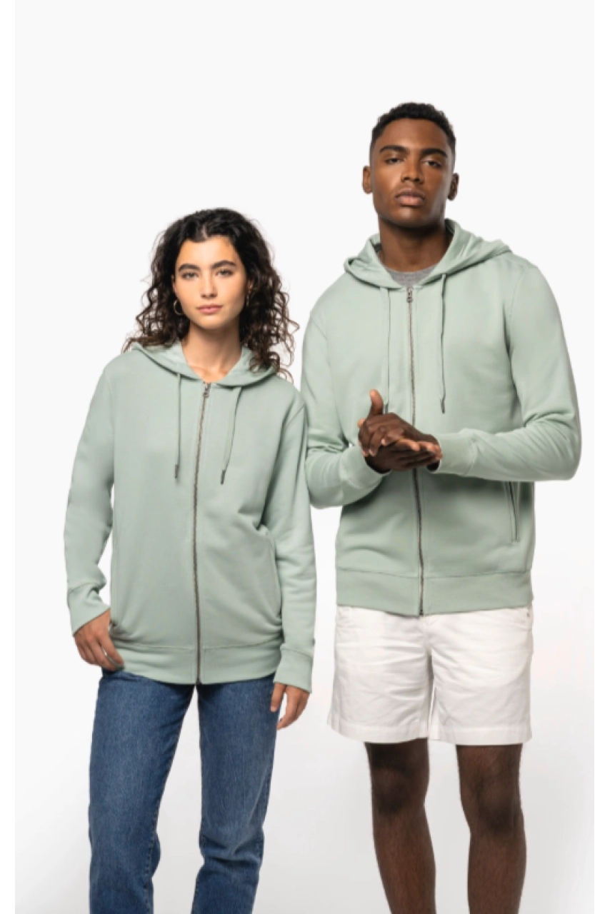 Sweat-shirt french terry écoresponsable zippé à capuche unisexe
