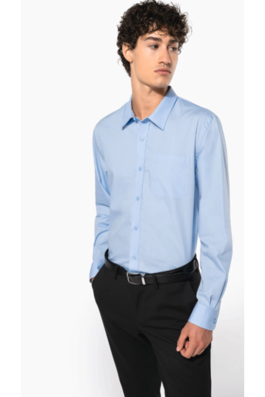 Chemise popeline manches longues