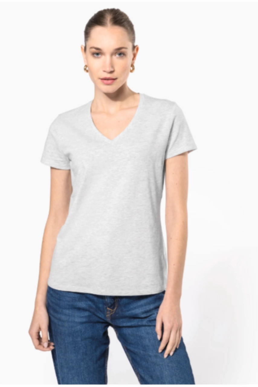 T-shirt col V manches courtes femme