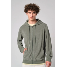 Sweat-shirt écoresponsable en éponge zippé à capuche homme