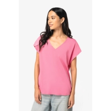 T-shirt écoresponsable loose à col V femme