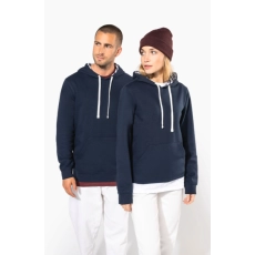 Sweat-shirt à capuche contrastée à motifs unisexe