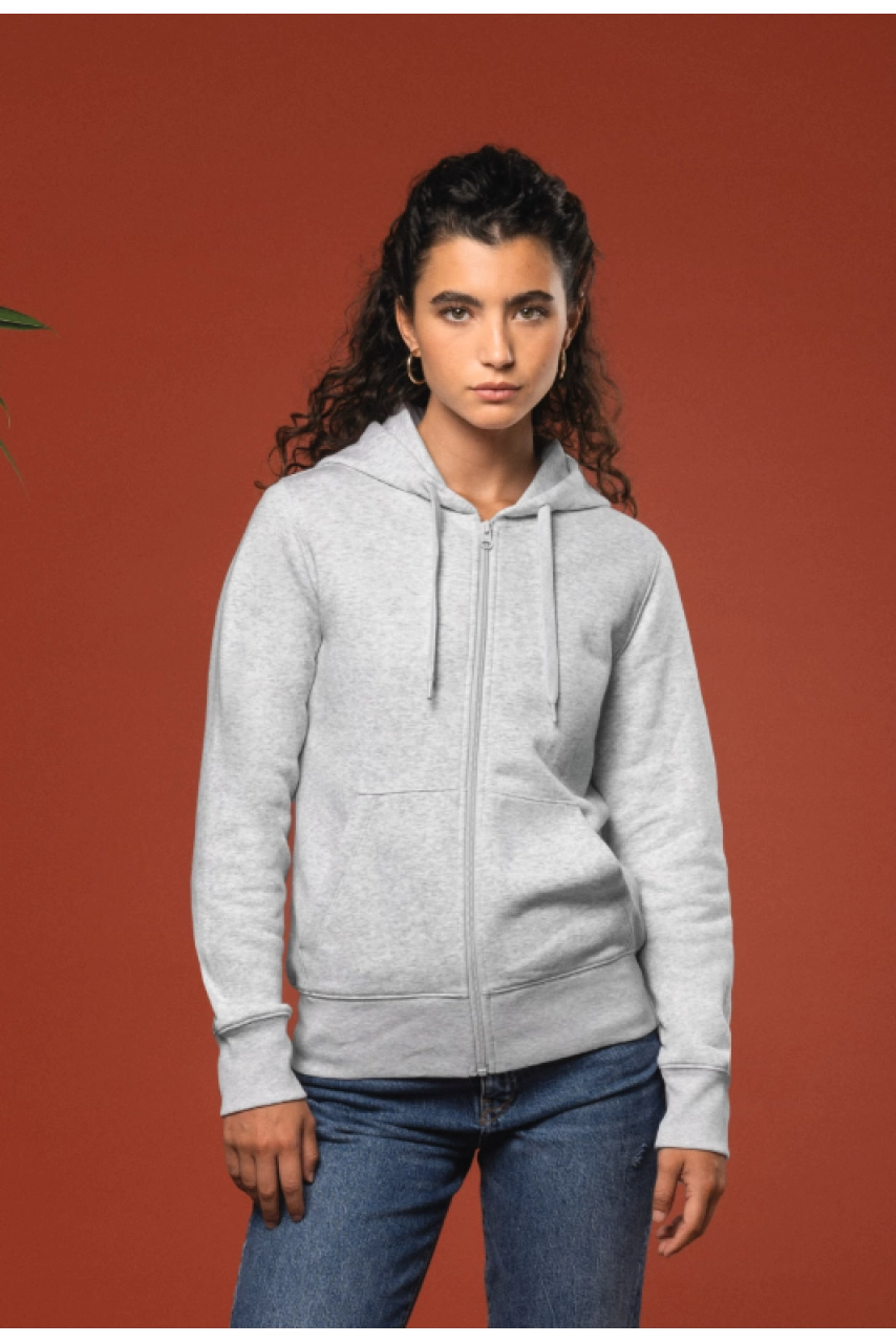 Sweat-shirt écoresponsable zippé à capuche femme