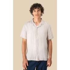 Chemise à col bowling en lin homme