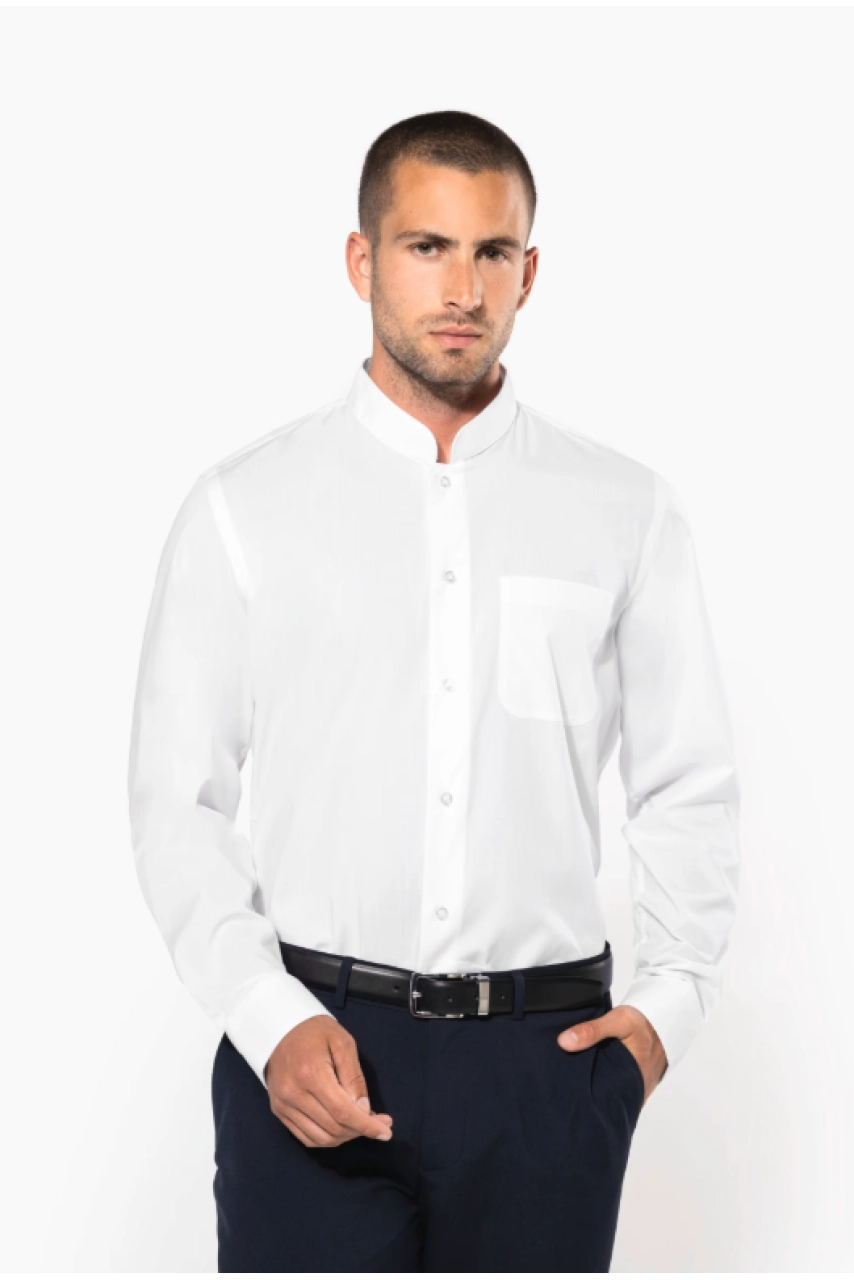 Chemise col mao manches longues