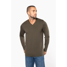 T-shirt col V manches longues