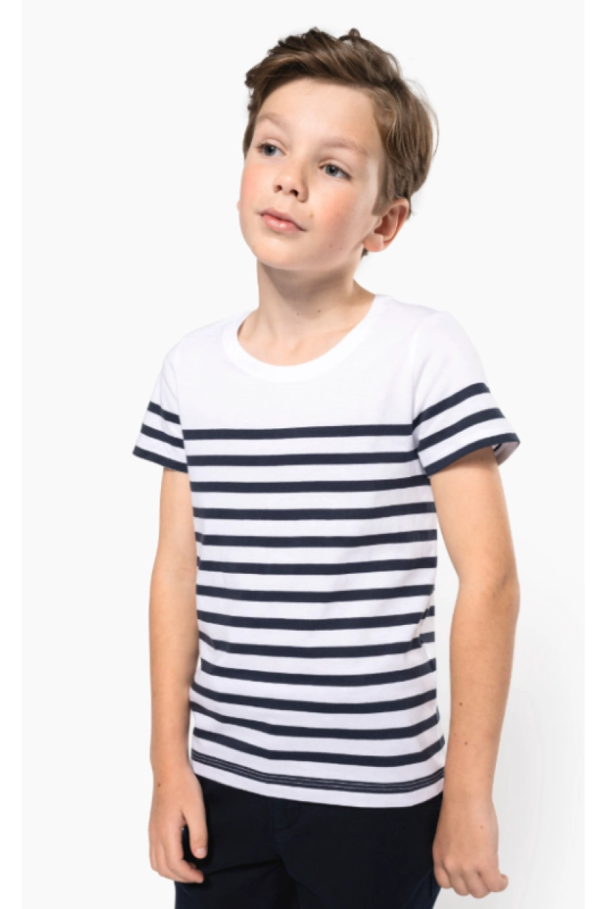 T-shirt marin col rond Bio enfant