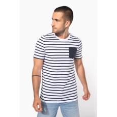 T-shirt rayé marin avec poche manches courtes homme