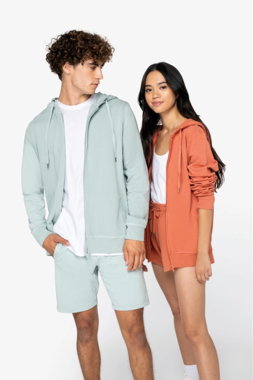 Sweat-shirt écoresponsable zippé à capuche French Terry unisexe