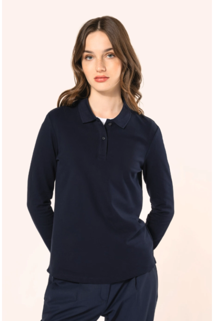 Polo Supima® manches longues femme