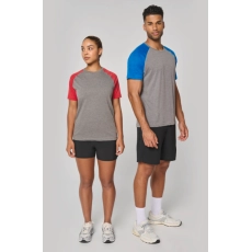 T-shirt triblend bicolore sport manches courtes unisexe