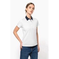 Polo jersey bicolore femme