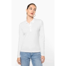 Polo piqué manches longues femme