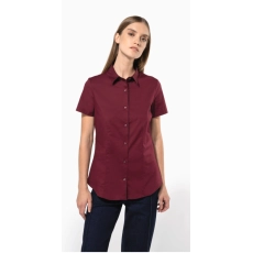 Chemise coton / élasthanne manches courtes femme