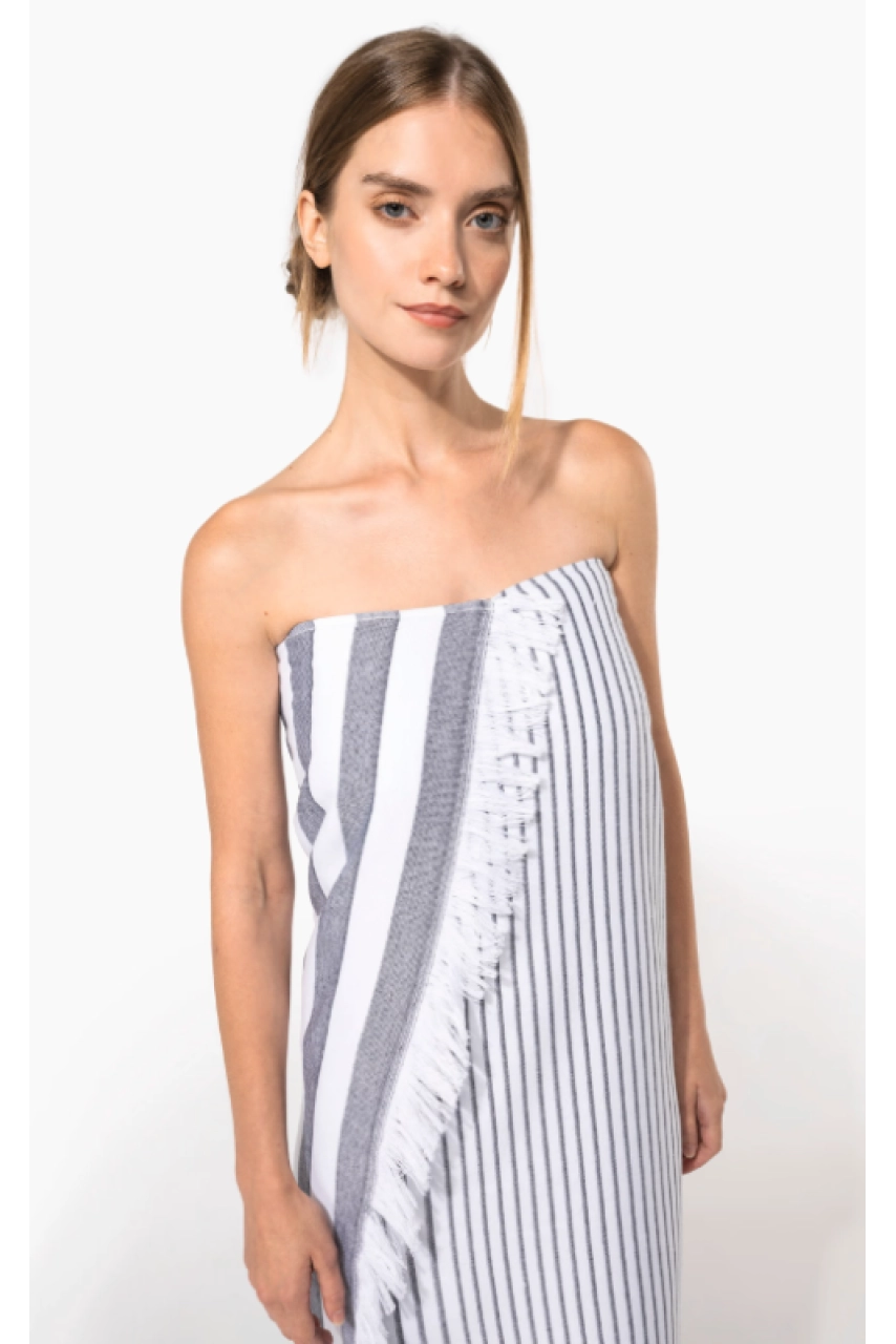 Fouta rayée avec franges