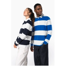 Polo rugby rayé manches longues unisexe