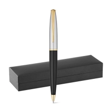 LOUVRE STYLO BILLE EN MÉTAL ET ÉLÉMENTS PLAQUÉS OR