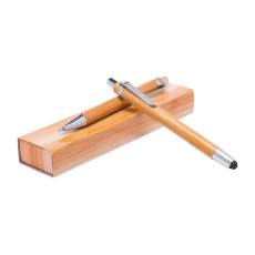 set stylo à bille stylet et porte-mine en bambou