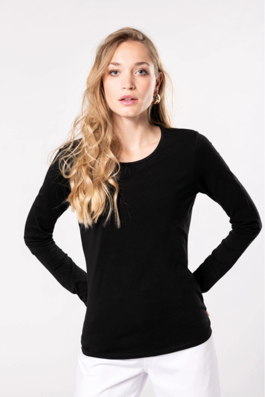T-shirt col rond manches longues femme