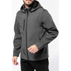 Veste Softshell 3 couches à capuche avec manches amovibles unisexe