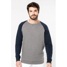 Sweat-shirt Bio bicolore col rond manches raglan homme