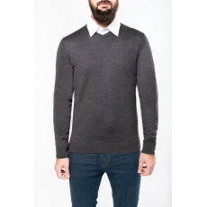 Pullover mérinos col V homme