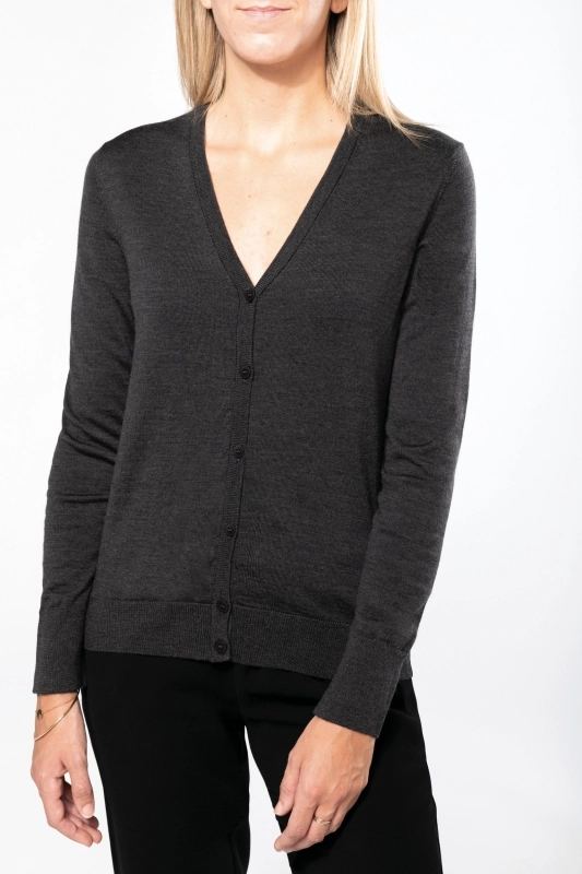 Cardigan boutonné mérinos femme