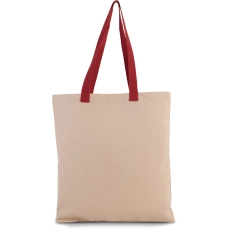 Sac shopping plat en toile avec poignées contrastées