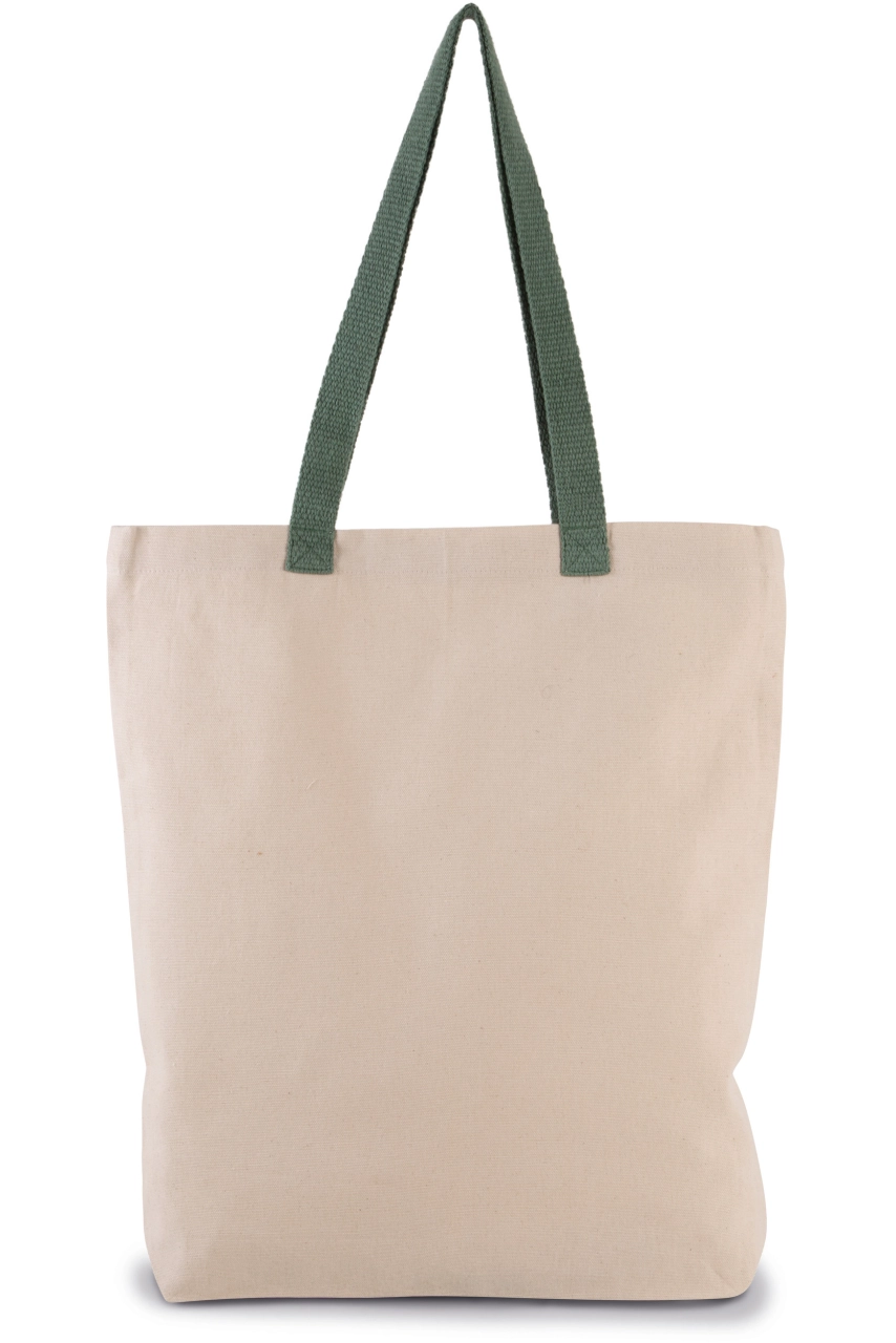 Sac shopping à soufflet avec poignées contrastées