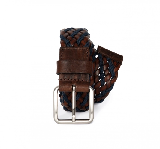 Ceinture tressée bicolore