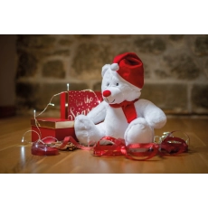 Peluche zippée ours de Noël