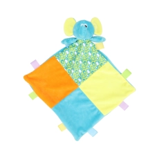 DOUDOU PLAT MULTICOLORE ÉLÉPHANT