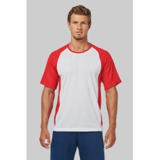 T-shirt de sport bicolore manches courtes unisexe