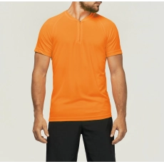 T-shirt 1/4 zip sport manches courtes unisexe