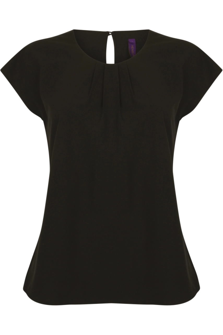Top col plissé femme