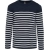 Striped Navy / Off White