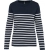 Striped Navy / Off White