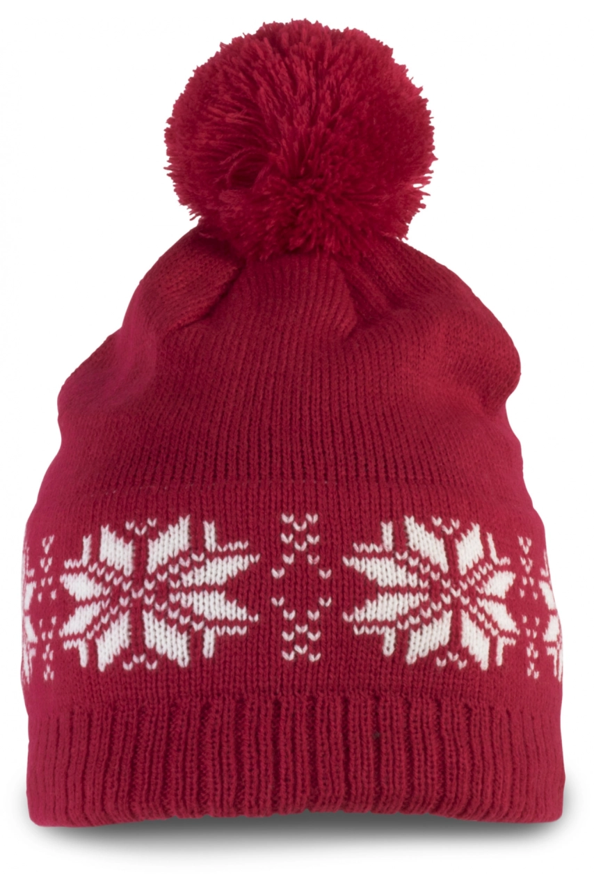 Bonnet de Noël tricoté motif étoiles