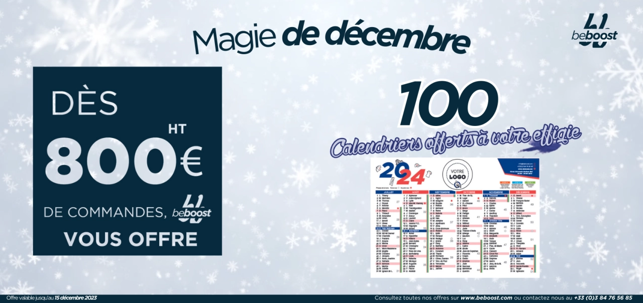 Promo calendrier décembre 2023
